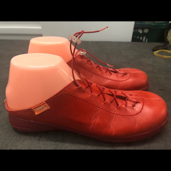 Pepa Tabarca Orange Leather Slide On Shoes Size 10 - Picture 2 of 8